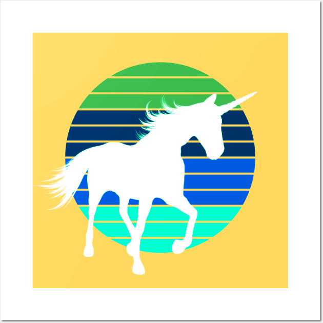 Retro Style Unicorn Wall Art by AlondraHanley